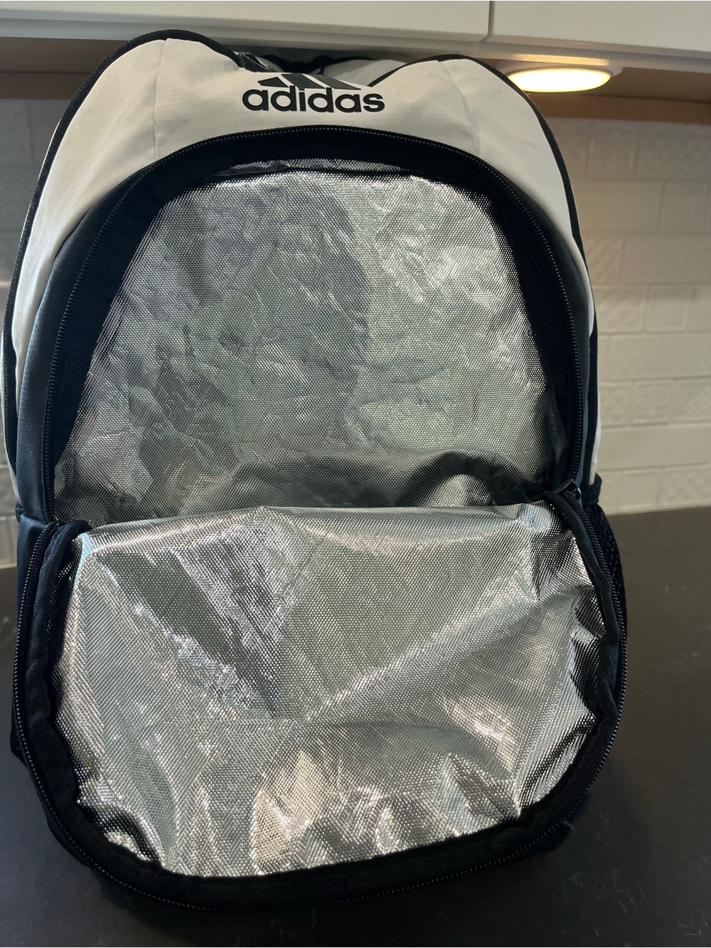 adidas Black and White Padded Everyday Backpack - Picture 5 of 9
